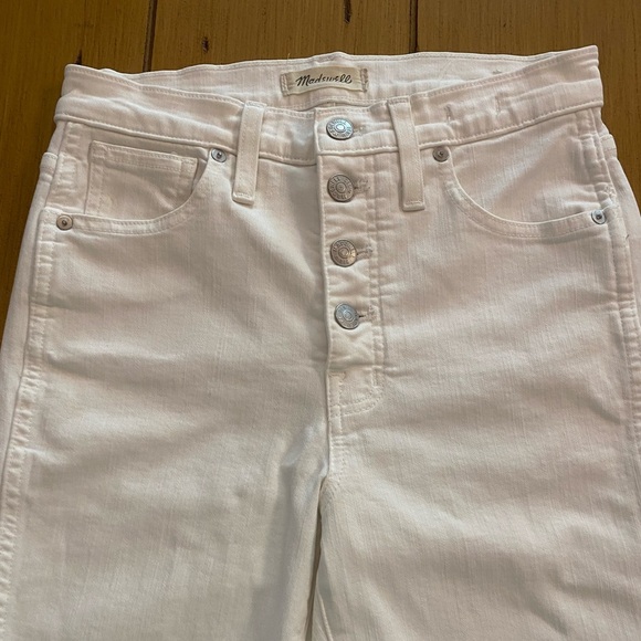 Madewell white high-rise skinny crop jeans size 27 frayed at ankle - Picture 5 of 16